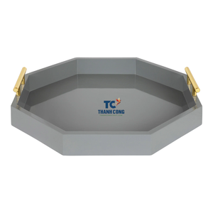 Bandeja de servicio de laca de MDF artesanal de Vietnam, bandejas de madera de tamaño personalizado, decoración ovalada, bandejas de laca rectangulares redondas - Product Image 1