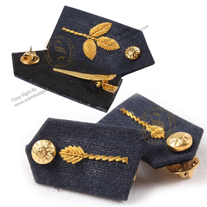 Pas cher Prix conceptions personnalisées collier insigne fait à la main or français Bullion fil Gorget Patch pour uniforme vêtements - Product Image 4