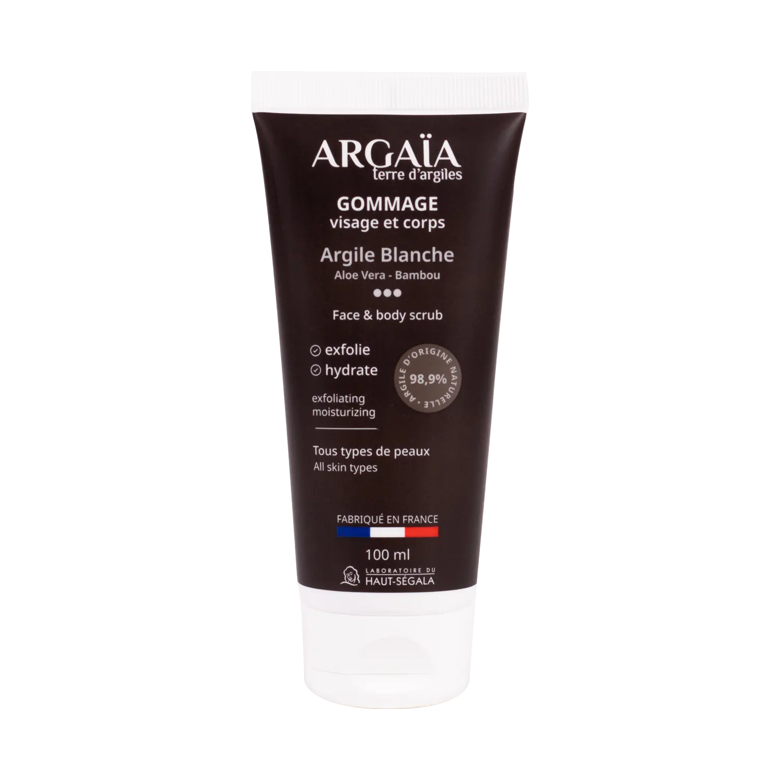 ARGAIA White Clay Scrub Cream and Powder Face Exfoliator Moisturizing Deep Cleansing with Organic Aloe Vera Minerals OEM/ODM"