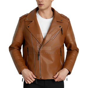 Veste en similicuir pour hommes à la mode au prix de gros Veste d'hiver en similicuir véritable de haute qualité pour hommes - Product Image 3