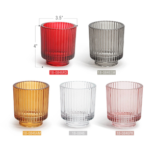 Bougeoir côtelé décoratif en verre pour intérieurs modernes et classiques à un prix abordable - Product Image 3