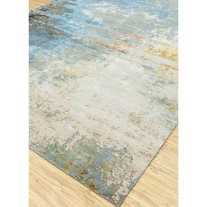 Tattvam Abstract Pattern Hand Knotted <b>Wool</b> & Bamboo Silk Rug Soft Texture 8x10 ft for Home Use-Esk-9017 - Product Image 2
