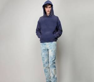 Haute qualité 100% coton surdimensionné lavage à l'acide à capuche Logo personnalisé hommes Streetwear polaire col hiver vêtements lettre motif - Product Image 6