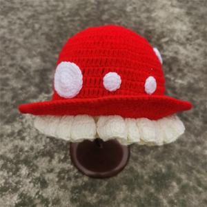 Sombrero de Pescador de Ganchillo Personalizado Unisex con Diseño de Hongo para Adultos, Estilo Cottagecore, Patrón a Cuadros, Sombrero para el Sol para Uso Diario y Fiestas, Hecho de Hilo de Algodón - Product Image 4