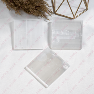 Wide Range of Good Quality Smooth <b>Surface</b> 3 inches Selenite Square Plain <b>Plate</b> Versatile Piece for Crystal Charging & Meditation - Product Image 2