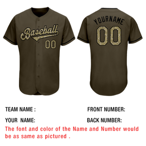 Verde personalizado para hombre Softball Jerseys béisbol bordado juventud venta al por mayor camuflaje béisbol Jersey - Product Image 2