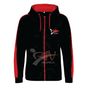 Sweat-shirt à capuche zippé pour homme, impression numérique personnalisée de haute qualité, logo, matière flexible, avec capuche - Product Image 1