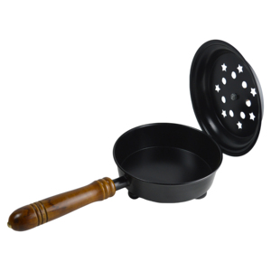 Brûleur d'encens portable noir avec poignée en bois, design ironique, meilleur design d'intérieur, porte-encens parfumé - Product Image 5