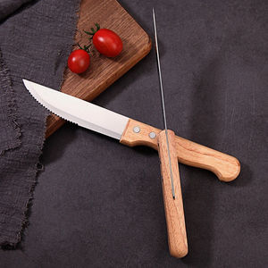 Vente directe d'usine, 4 couteaux à steak micro-dentelés de 4,7 pouces avec manche en bois de hêtre, couteaux de cuisine - Product Image 2