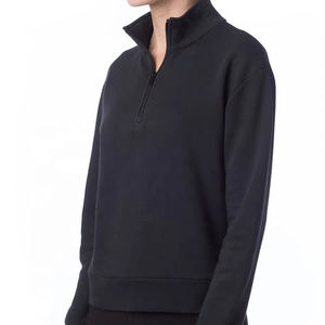 New Arrival Custom Made <b>Women</b> <b>Quarter</b> <b>Zip</b> Pullover Solid Color Winter Sweatshirt Long Sleeve <b>Quarter</b> <b>Zip</b> Pullover for <b>Women's</b> - Product Image 2
