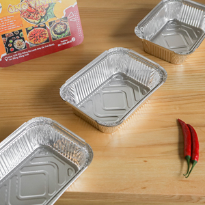 Emballage Alimentaire Jetable Récipients En Aluminium Plats En Feuille D'étain Restauration Plateau En Feuille D'aluminium Avec Couvercle En Plastique - Product Image 4