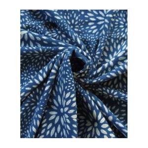 High Quality Indigo Block Print Jeans Fabrics Competitive New Dress Woven Cotton <b>Denim</b> - Product Image 2