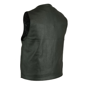 Gilet en cuir de haute qualité sans manches pour motards - Gilet de motard noir style patchwork pour club de motards - Vente en gros - Product Image 2