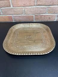 Plateau de service attrayant fait à la main Top qualité en laiton martelé poignée ronde plateau décoratif service présentoir plateau noël - Product Image 5