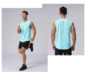 Streetwear Custom Logo Undershirt Workout Sleeveless T-Shrit Vest <b>Mens</b> Stringer <b>Black</b> Tank Top custom sleeveless t shirt <b>for</b> <b>men</b> - Product Image 2