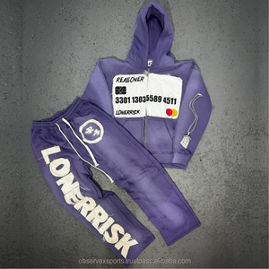 Vente en gros Streetwear vintage unisexe lourd 100% coton survêtement d'hiver avec logo personnalisé délavé à l'acide coupe régulière sweats à capuche - Product Image 5