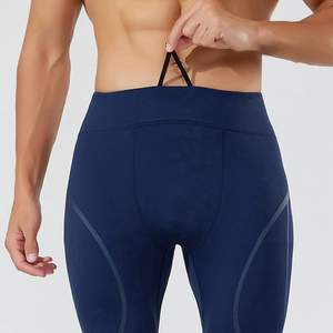 Collants de compression de course pour hommes, pantalon d'entraînement antibactérien à séchage rapide et élastique, poche arrière en maille, impression de taille pour entraînement de gymnastique - Product Image 3