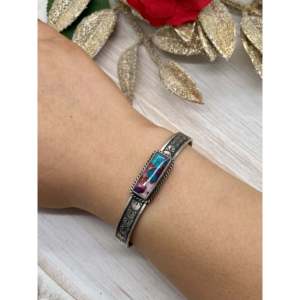 Rick Enriquez Pink Mohave Turquoise & Sterling <b>Silver</b> Fashion <b>Cuff</b> <b>Bracelet</b> - Product Image 1
