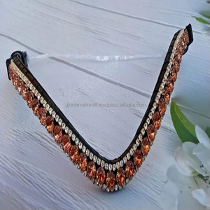 Banda de cuero con cristales transparentes para mujer, banda de piel de 3 filas, Color oro rosa, Color negro y marrón - Product Image 4