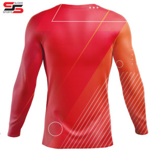 Rash Guard imprimé à sublimation personnalisée à manches longues Compression unisexe UPF50 + séchage rapide respirant 100% polyester écologique - Product Image 6