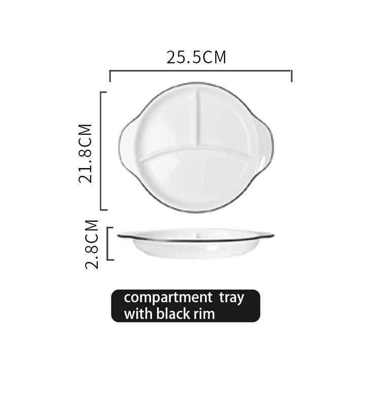 10"  3-section round (white with black rim)