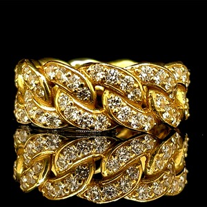 Bague de fiançailles de luxe pour femme en argent 925 plaqué or jaune, sertie de diamants taille brillant clarté VVS, monture en canal - Product Image 4
