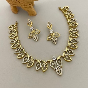 Conjunto de collar de calidad superior con diamantes Americanos reales y adornos de circón Joyas para bodas y fiestas para mujeres - Product Image 1