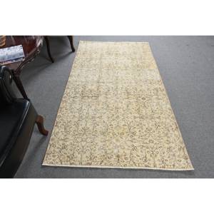 พรมขนสัตว์ตุรกีสีเบจ3.7 x 6.7ft คลาสสิกดีไซน์แบบเย็บปะติดปะต่อกันสำหรับเข้าห้องนั่งเล่นห้องนอนห้องโถงรูปสี่เหลี่ยมผืนผ้าทำจากน้ำยาง - Product Image 1