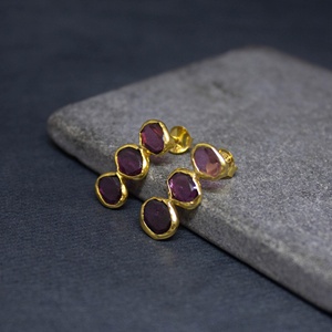 ต่างหูเงินแท้ 925 ชุบทอง งานแฮนด์เมด สไตล์วินเทจ ประดับเพชรแบบฝังขอบ สำหรับผู้หญิง น่ารัก เหมาะเป็นของขวัญในงานแต่งงาน วันครบรอบ หรืองานปาร์ตี้ - Product Image 2