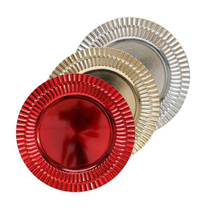 Assiette de présentation en plastique écologique exquise couleur gris lavande décor de mariage en relief plats de qualité supérieure - Product Image 6