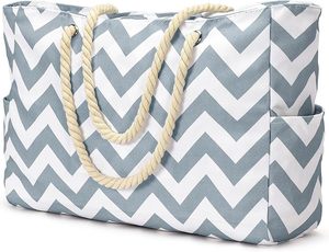 Sacs de plage imperméables de couleur unie fabriqués au Vietnam pour femmes, grand sac fourre-tout à fermeture éclair, résistant au sable, grande capacité pour la piscine - Product Image 2