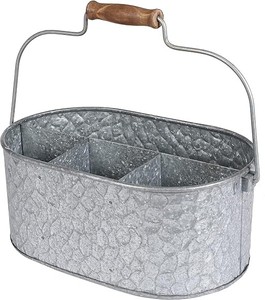 Wholesale Hammered Galvanized Metal Caddy Utensils Holder Cutlery Flatware Caddy in Low Price - Product Image 6