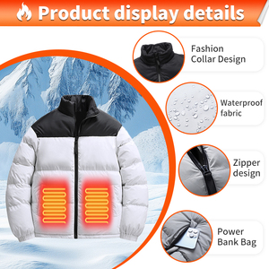 Veste à capuche chauffante unisexe avec 6 zones chauffantes, <span class=keywords><strong>manteau</strong></span> thermique <span class=keywords><strong>d</strong></span>'<span class=keywords><strong>hiver</strong></span> rechargeable par USB <span class=keywords><strong>pour</strong></span> hommes et femmes - Product Image 4