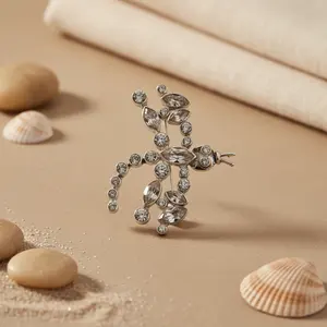 Broche de Libélula Plateada para Mujer, Diseño de Insecto Animal de Moda con Cristal, Diamantes de Imitación, Piedra, Regalo de Joyería Perfecto - Product Image 3