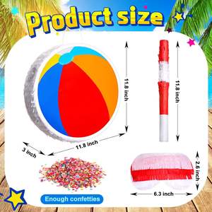 Décorations <span class=keywords><strong>de</strong></span> fête d'anniversaire sur le thème <span class=keywords><strong>de</strong></span> l'été avec bâton <span class=keywords><strong>de</strong></span> pinata et confettis Set Small Beach Ball Pinata - Product Image 3