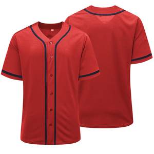 Conjunto de Camiseta de Béisbol Personalizada con Logotipo, 100% Poliéster, Transpirable, con Botones Estriados y Estilo Sublimado - Product Image 1