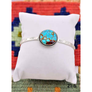 Southwest Handmade No.8 Fashion <b>Cuff</b> <b>Bracelet</b> Turquoise & Sterling <b>Silver</b> Elegant & Stylish - Product Image 3