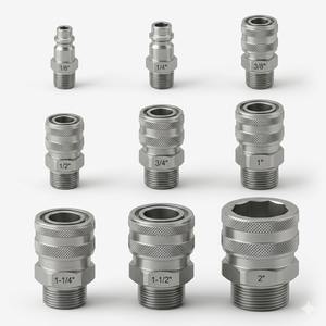 Raccord rapide hydraulique 1/4\" avec filetage mâle, usiné CNC, robuste, pour usage industriel, résistant à la corrosion. JTSP-14SM - Product Image 3