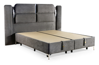 Cama Moderna Estofada em Tecido com Cabeceira Acolchoada e Estrutura Box Spring