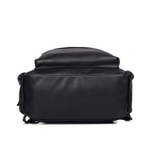 Sac à dos unisexe zippé tendance en cuir artificiel doublure souple en coton décontracté collège école usage quotidien vente en gros cadre externe - Product Image 6