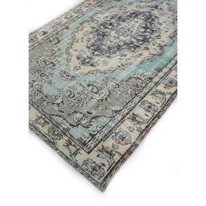 Tapis en laine verte vintage fait main, grand format, style bohème, motif rectangulaire abstrait pour entrée et couloir - Pae-2782 - Product Image 2