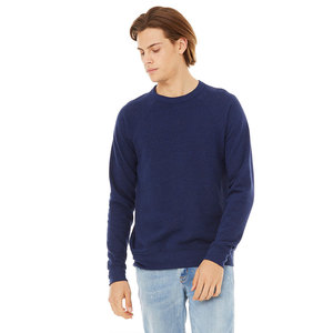 Bella + Toile Hommes Unisexe Col Ras Du Cou Sweat 3901 Nouvelle Arrivée Heather Navy Tri-Blend À Capuche Brodé Technique - Product Image 1