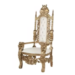 Wooden Throne <b>Chairs</b> Luxury Antique Design King Throne <b>Chair</b> <b>Highback</b> for Wedding Event and Living Room Use - Product Image 1