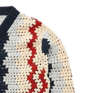 Customizable Casual <b>Cardigan</b> Sweater for Sorority College Fraternity Fashionable Design Button Personalized Logo Patchwork - Product Image 6