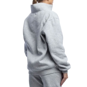 เสื้อฮู้ดดี้ผ้าฝ้ายเรียบแบบใหม่ล่าสุด สกรีนโลโก้ตามสั่ง ทรงโอเวอร์ไซส์ สำหรับผู้หญิง แบบซิป 14 เสื้อฮู้ดดี้ผู้หญิง - Product Image 3