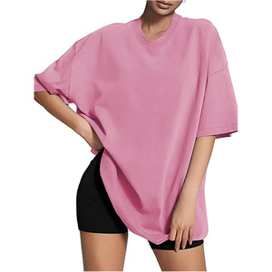 T-shirts surdimensionnés vierges femmes Fit T Shirt femmes surdimensionnés 100% coton T-Shirts pour filles - Product Image 3