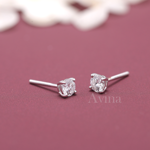 IGI Certified Lab Grown Diamond Round Solitaire Stud <b>Earrings</b> S925 Sterling Silver Tiny Diamond <b>Earrings</b> - Product Image 4