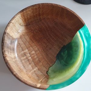 Bol de service alimentaire en résine de bois de la plus haute qualité Vaisselle tendance Ustensiles de cuisine Idéal pour servir du chocolat Fabriqué en Inde - Product Image 2