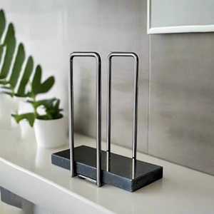 Servilleteros negros imperiales modernos, Decoración de mesa de metal para fiestas de boda y cenas, Exportación de fabricante OEM - Product Image 1