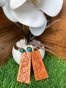 ต่างหูหนังแกะสลักมือสไตล์ตะวันตกสินค้ามาใหม่ต่างหูรูปหยดน้ำตาสุดน่ารักสำหรับผู้หญิงเครื่องประดับแฟชั่นหนัง - Product Image 6